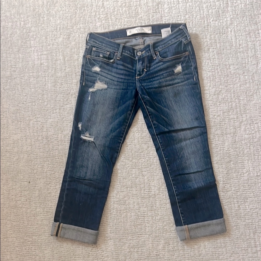 Abercrombie and Fitch cropped jeans.